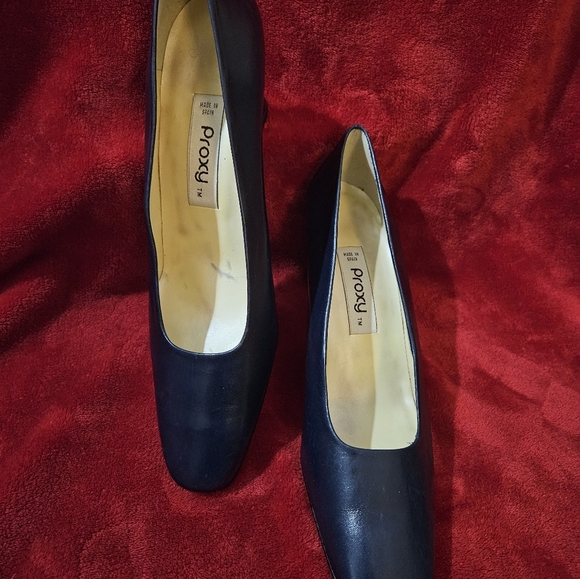 Proxy Navy Blue Leather Pumps Size 12N - Picture 4 of 9
